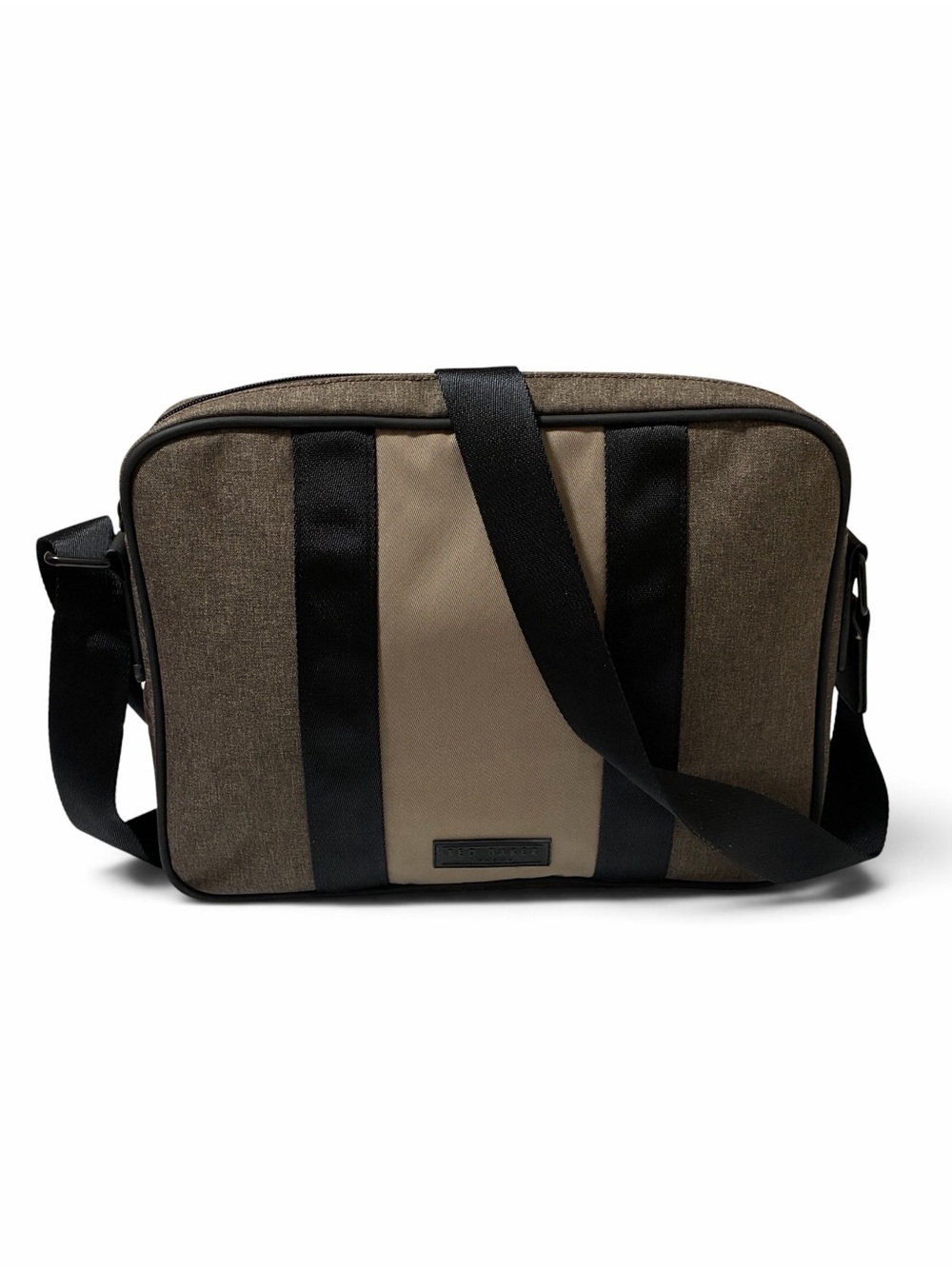Ted Baker London Spiner Brown Tonal Block Messenger Crossbody Bag Adjustable
